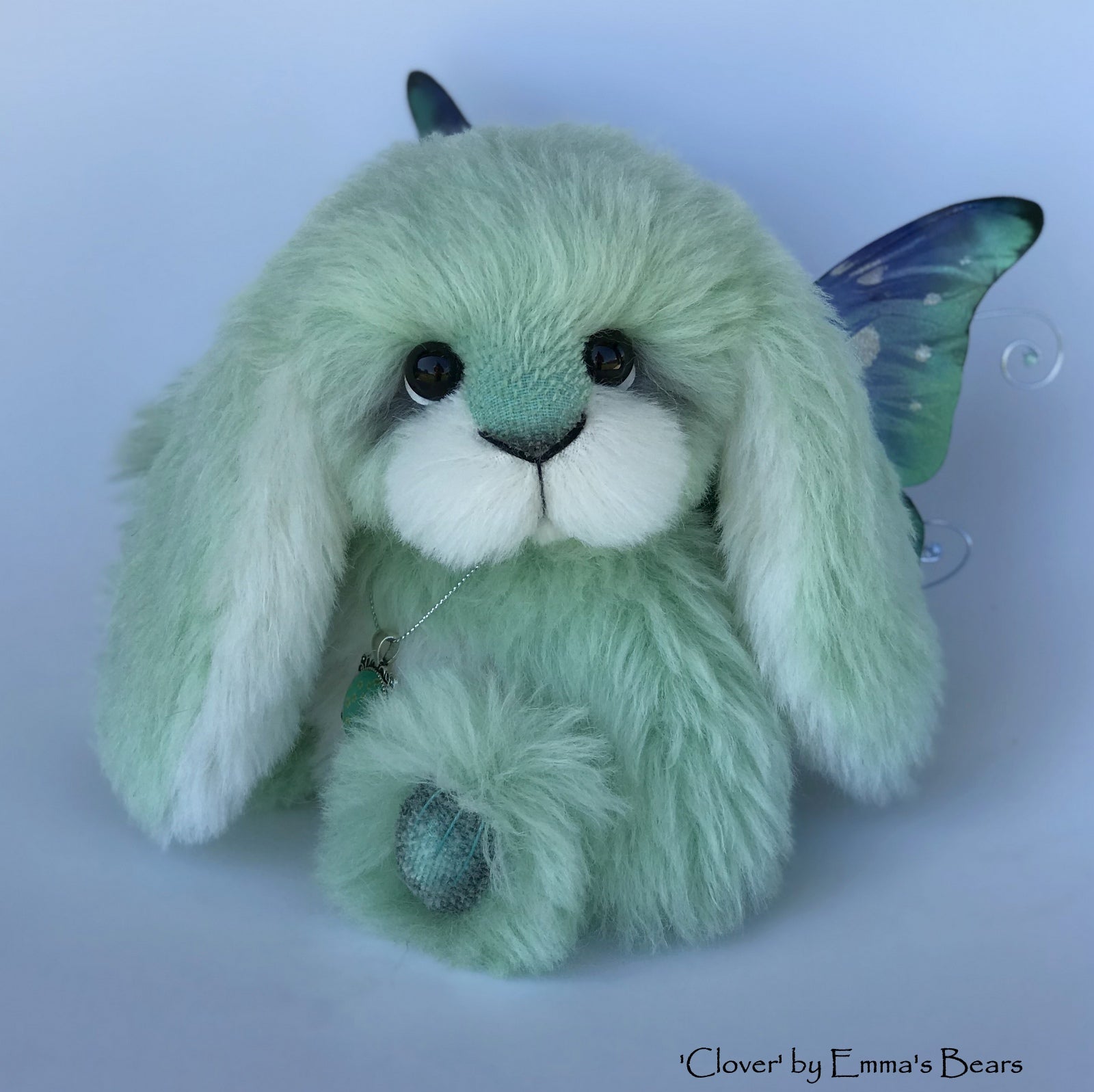 Clover - 9" Hand dyed alpaca artist Easter Bunny by Emma's Bears - OOAK