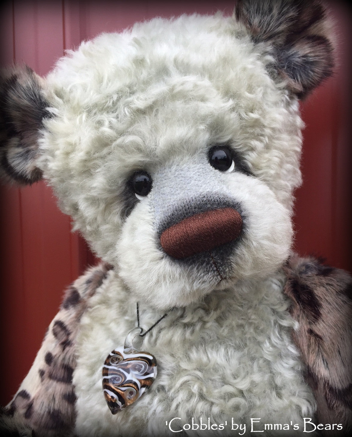 Cobbles - 22IN hand dyed mohair and faux fur bear by Emmas Bears - OOAK