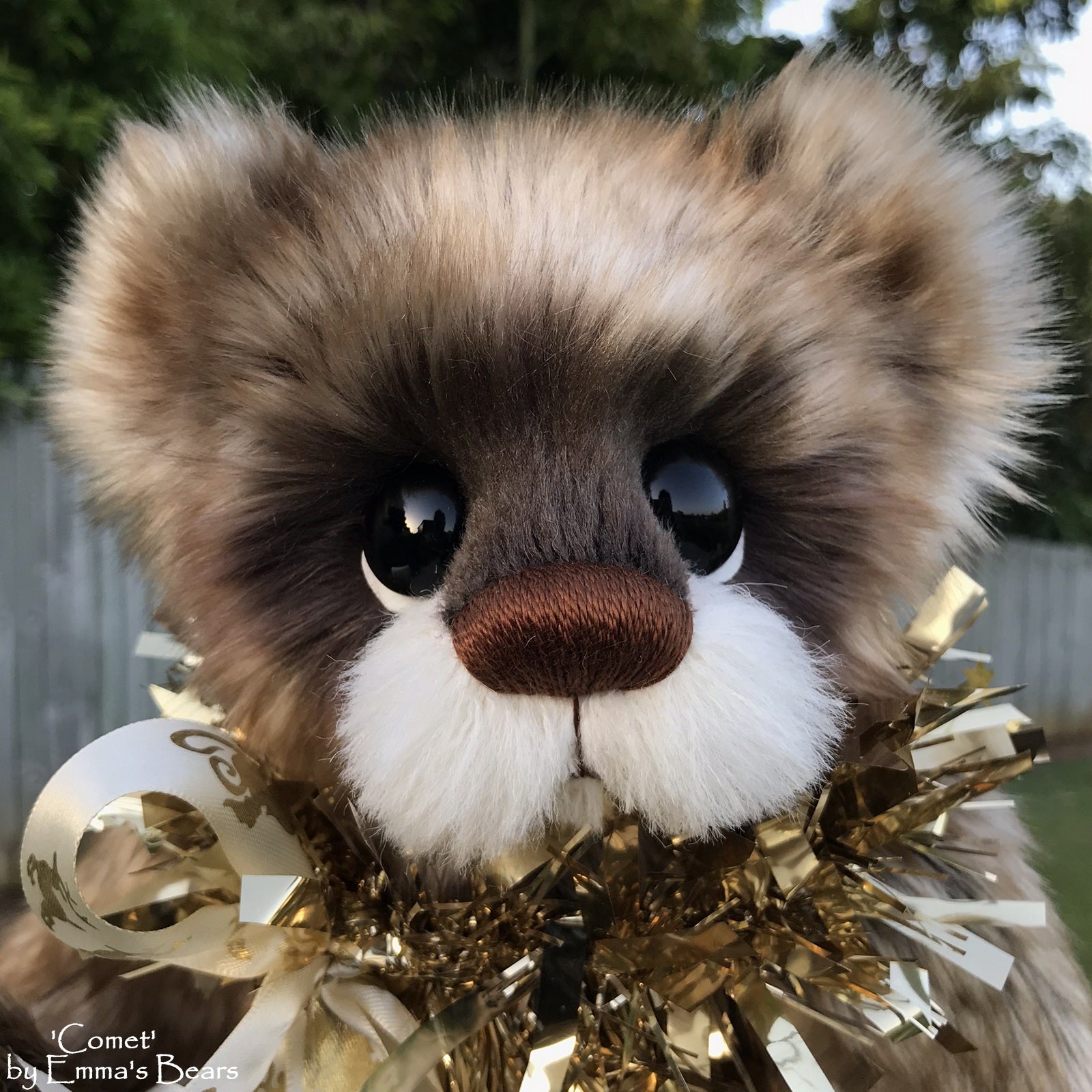 Comet - 13" faux fur and alpaca Christmas Bear by Emmas Bears - OOAK