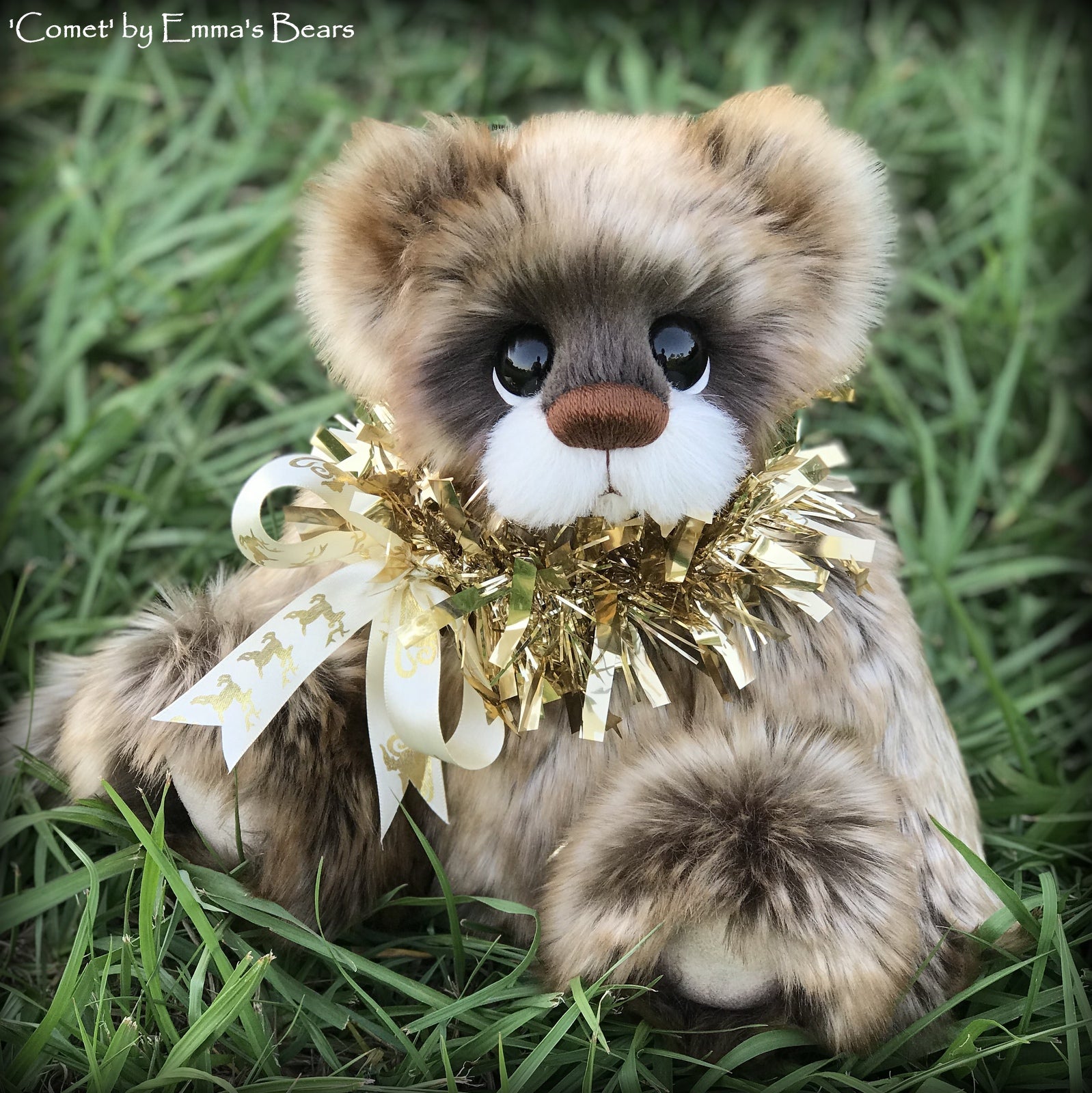 Comet - 13" faux fur and alpaca Christmas Bear by Emmas Bears - OOAK