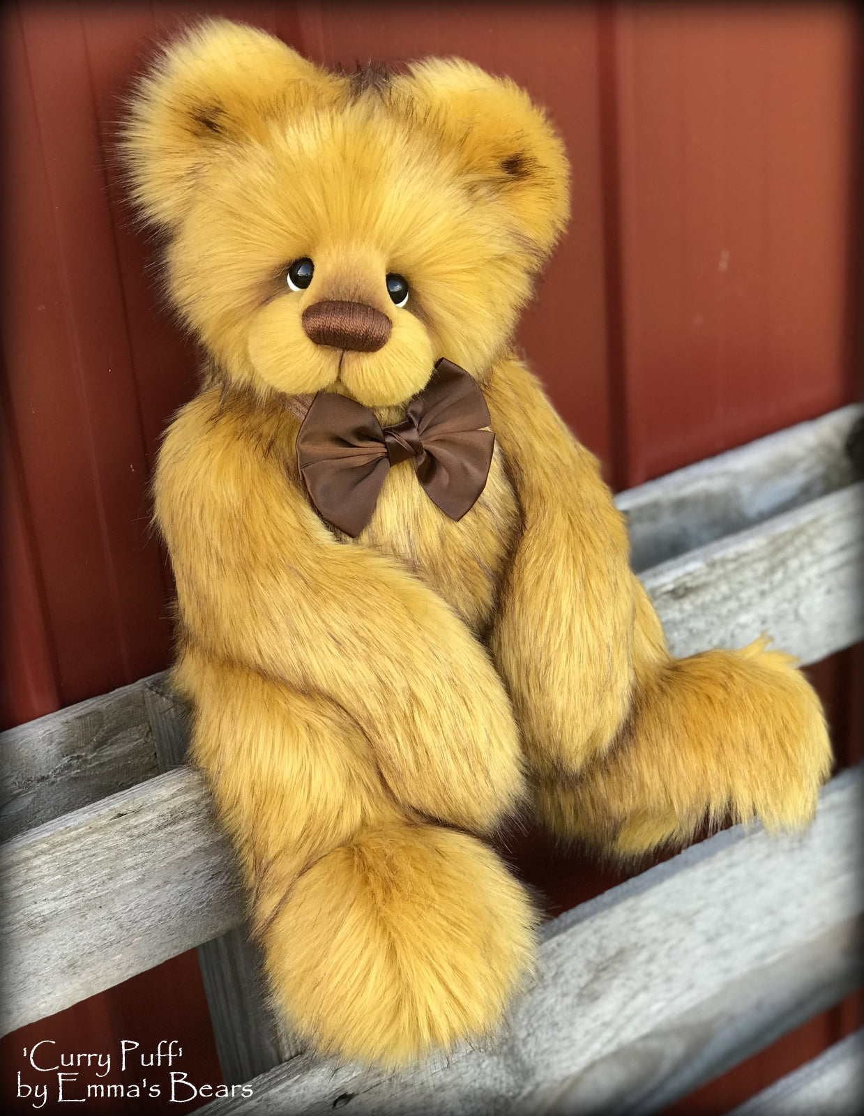 Curry Puff - 21" faux fur bear by Emmas Bears - OOAK