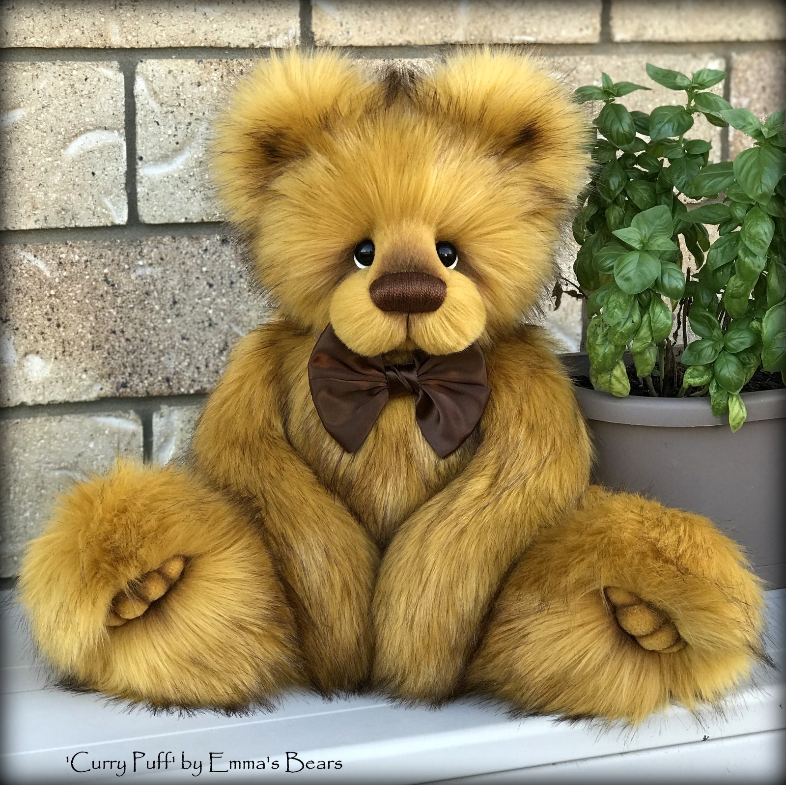 Curry Puff - 21" faux fur bear by Emmas Bears - OOAK