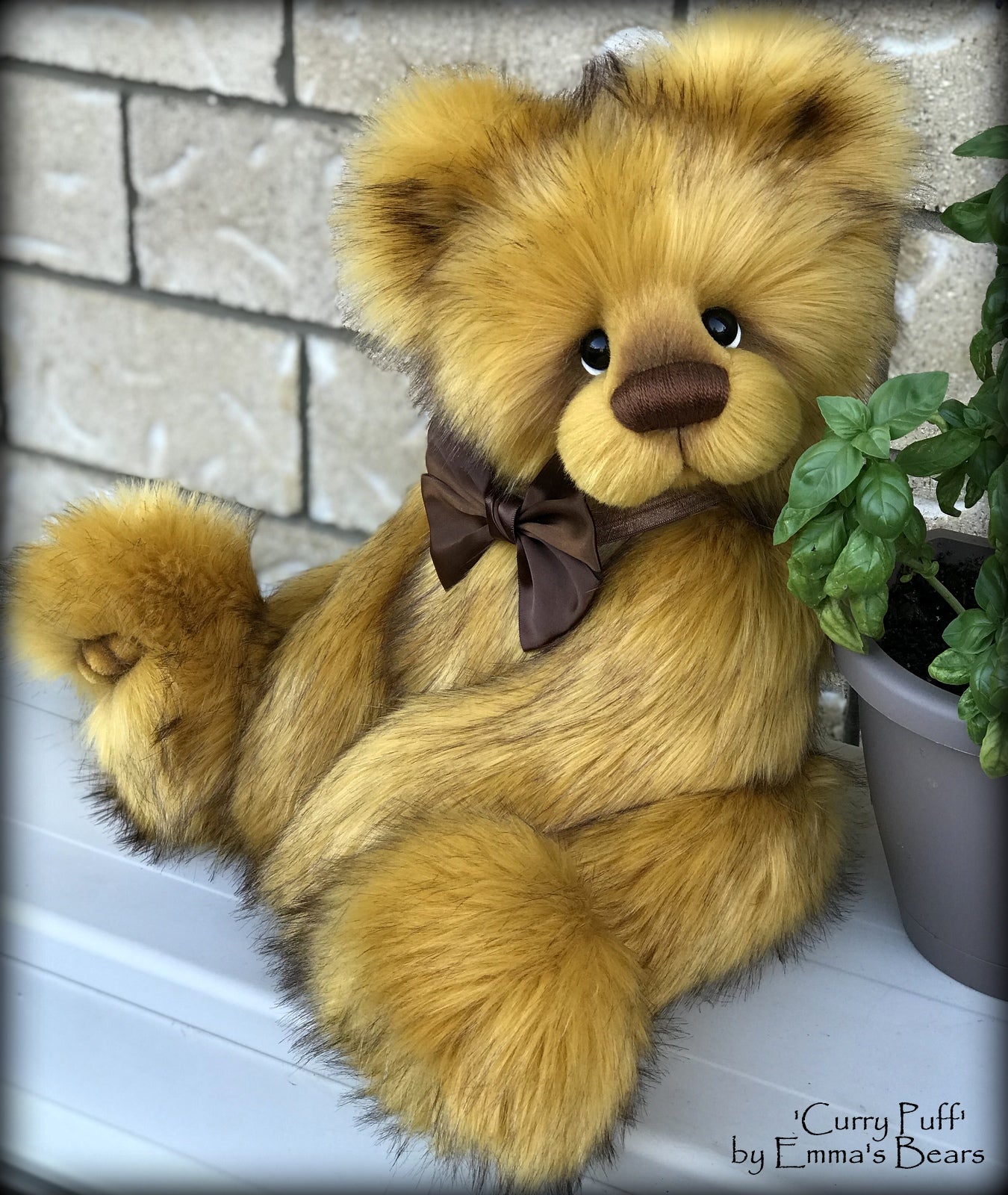 Curry Puff - 21" faux fur bear by Emmas Bears - OOAK