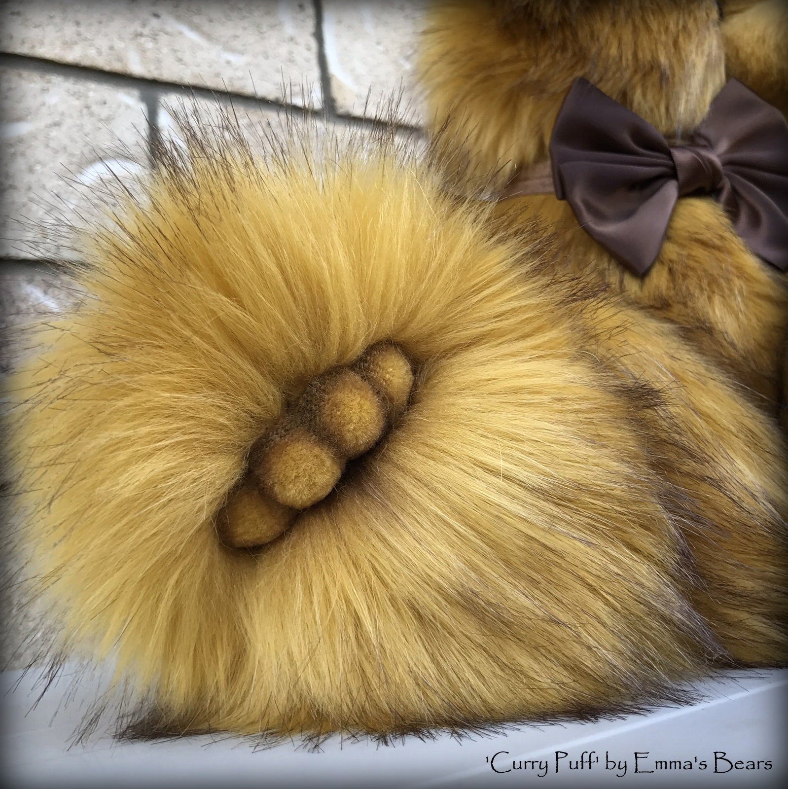 Curry Puff - 21" faux fur bear by Emmas Bears - OOAK