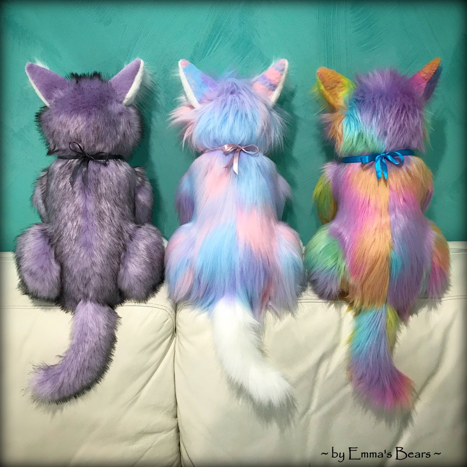 Karma - 13" soft sculpture faux fur cat by Emmas Bears - OOAK