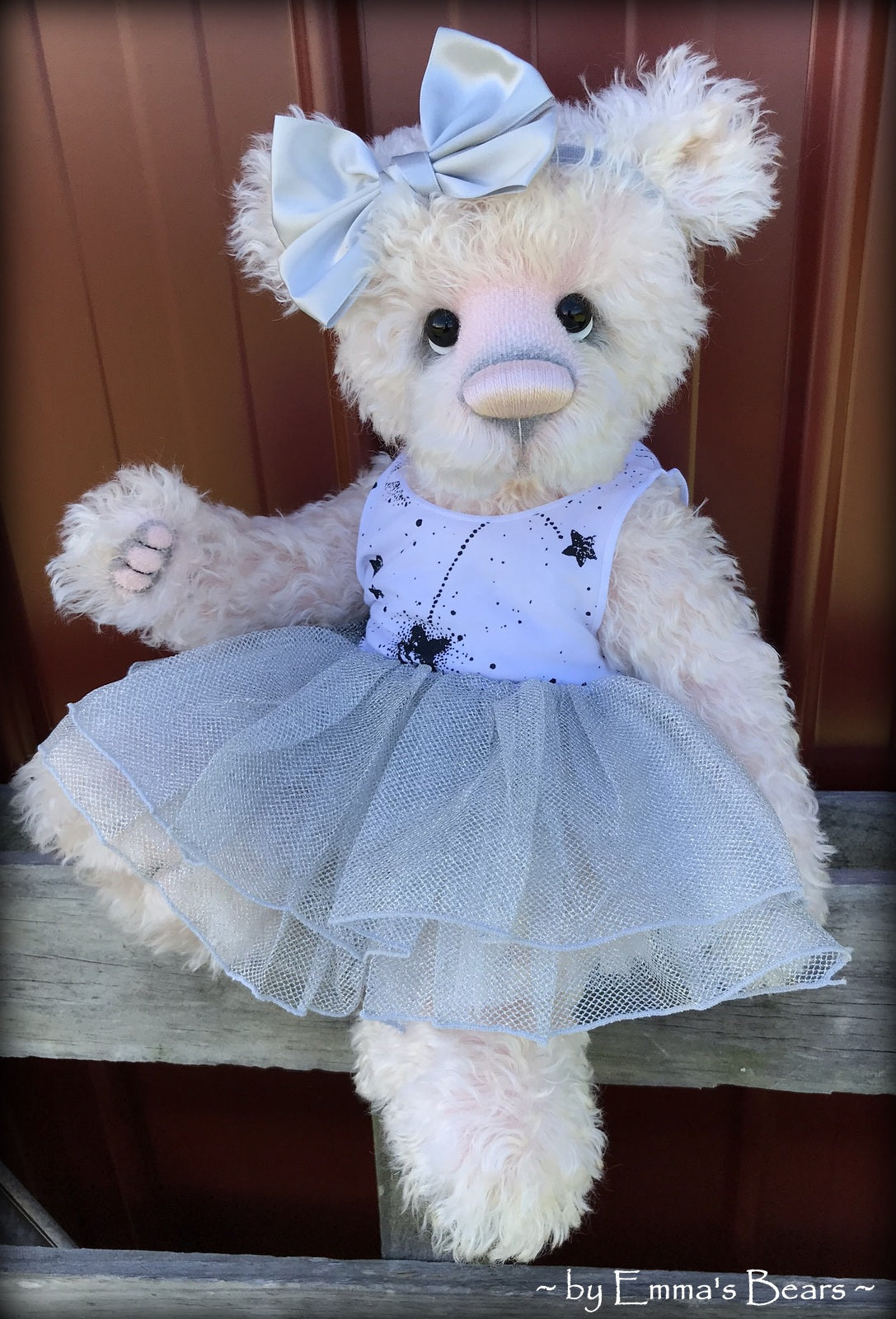 Toddler Madison Mavis - 18in hand-dyed pink MOHAIR Artist Bear by Emmas Bears - OOAK