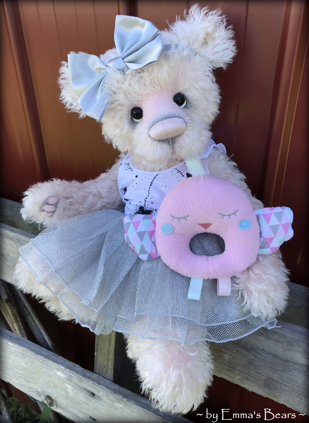 Toddler Madison Mavis - 18in hand-dyed pink MOHAIR Artist Bear by Emmas Bears - OOAK