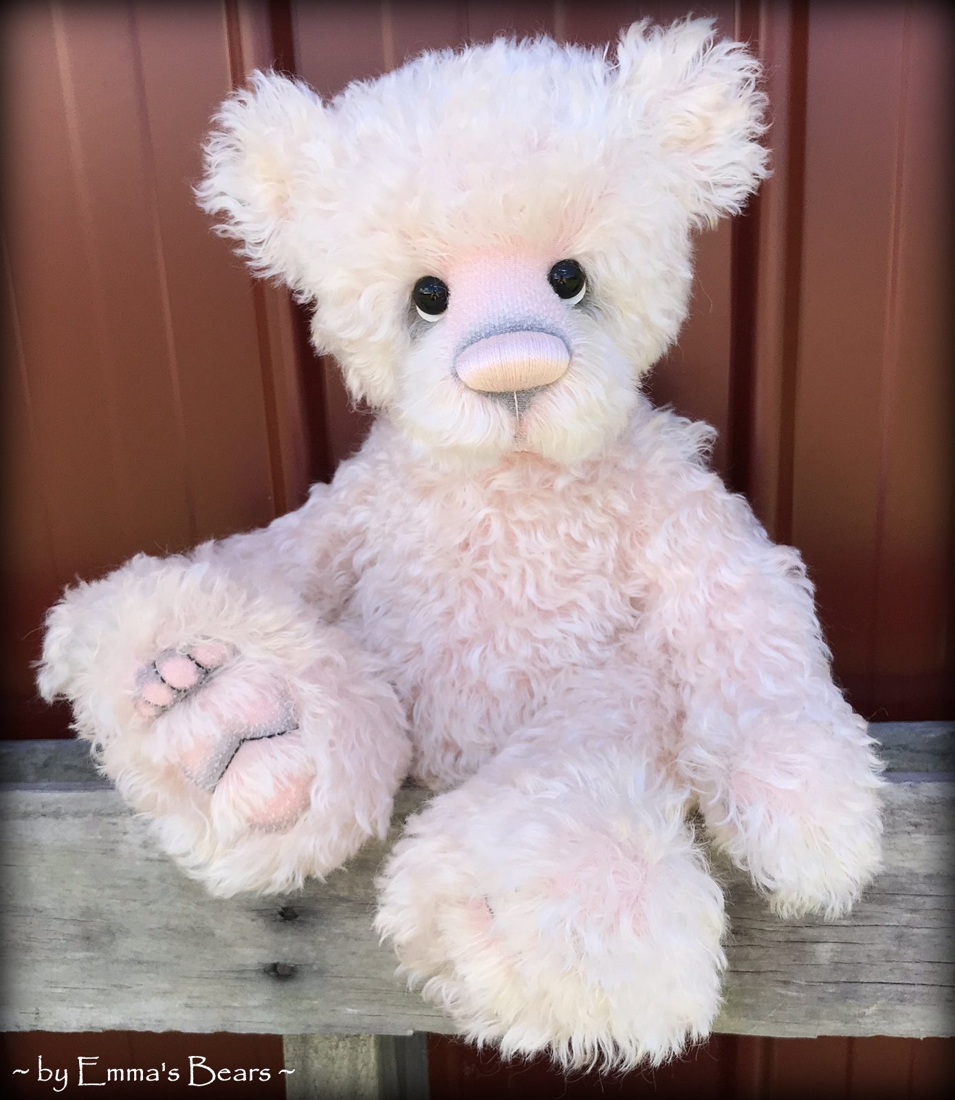 Toddler Madison Mavis - 18in hand-dyed pink MOHAIR Artist Bear by Emmas Bears - OOAK