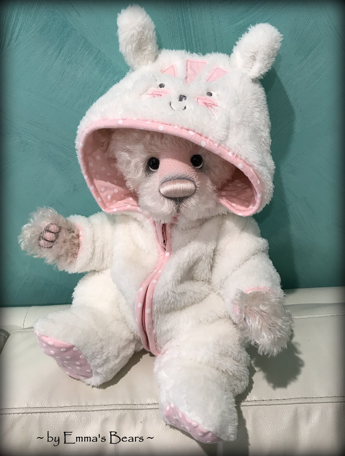 Toddler Madison Mavis - 18in hand-dyed pink MOHAIR Artist Bear by Emmas Bears - OOAK