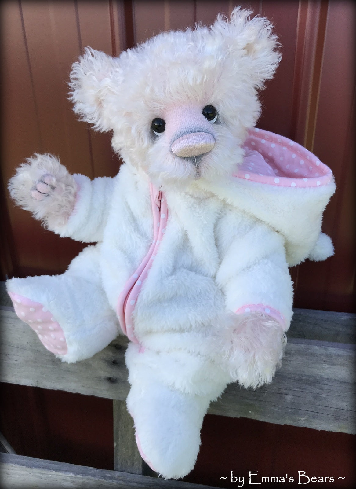 Toddler Madison Mavis - 18in hand-dyed pink MOHAIR Artist Bear by Emmas Bears - OOAK