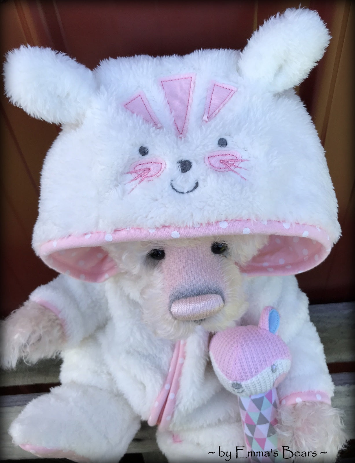 Toddler Madison Mavis - 18in hand-dyed pink MOHAIR Artist Bear by Emmas Bears - OOAK