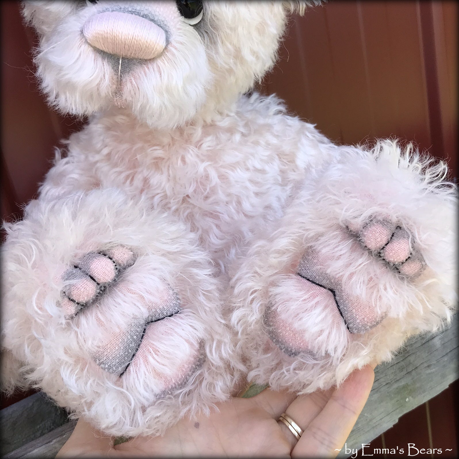 Toddler Madison Mavis - 18in hand-dyed pink MOHAIR Artist Bear by Emmas Bears - OOAK