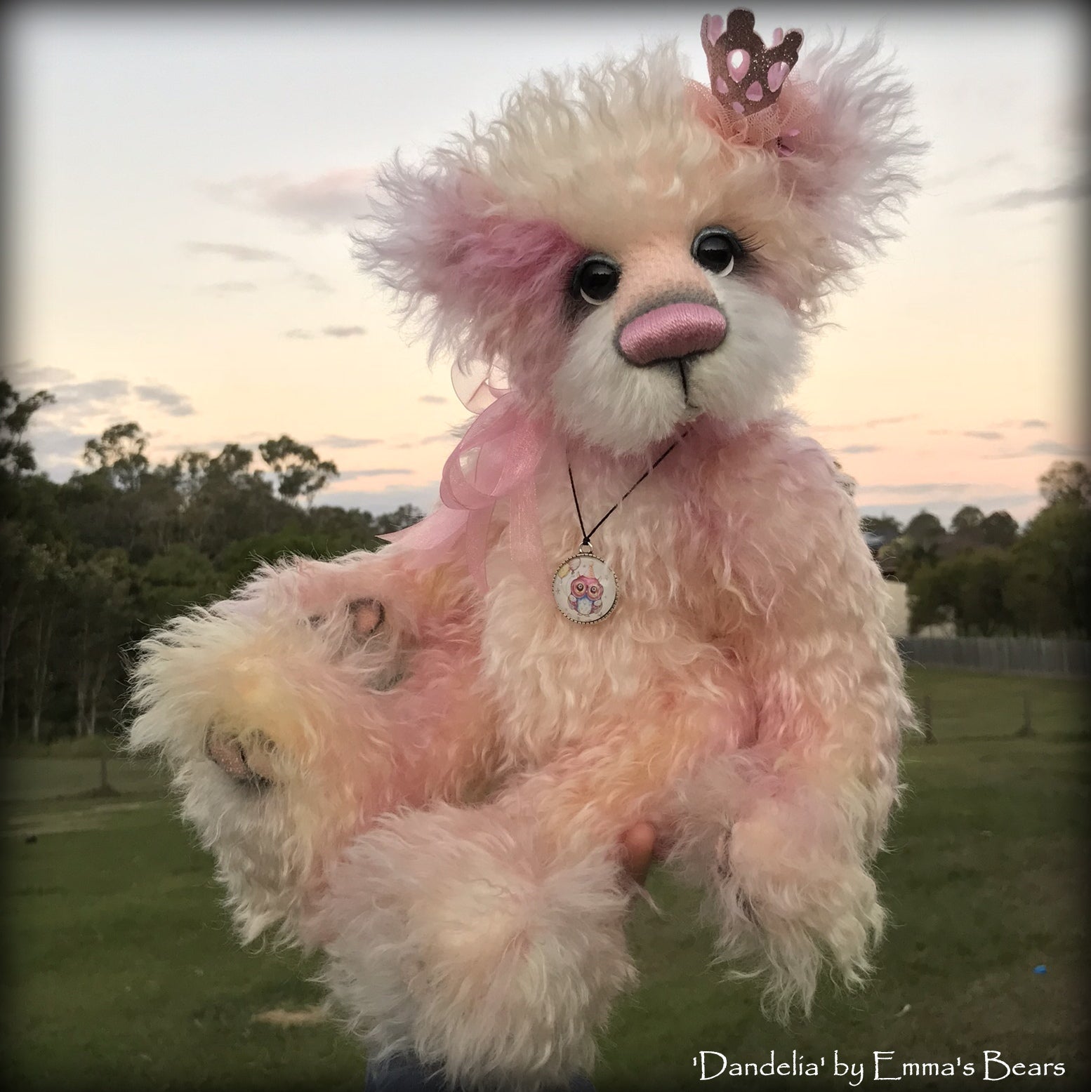 Dandelia - 16" hand-dyed mohair Artist Bear by Emma's Bears - OOAK