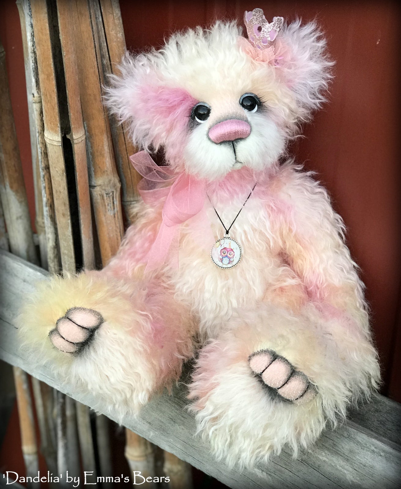 Dandelia - 16" hand-dyed mohair Artist Bear by Emma's Bears - OOAK