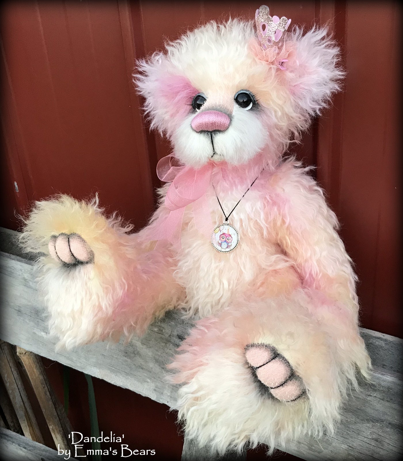 Dandelia - 16" hand-dyed mohair Artist Bear by Emma's Bears - OOAK