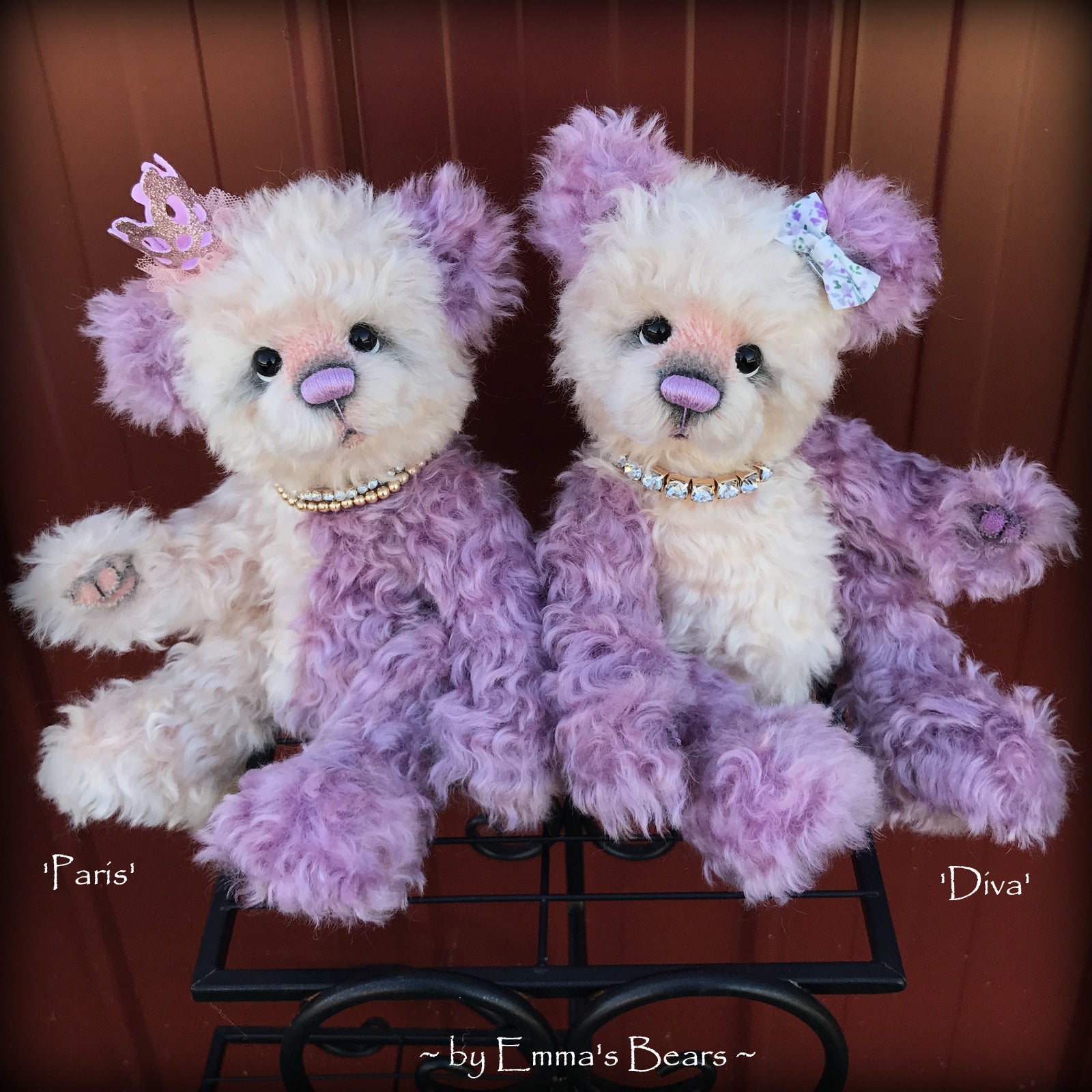 Diva- 12" hand dyed super curls mohair artist bear by Emma's Bears  - OOAK