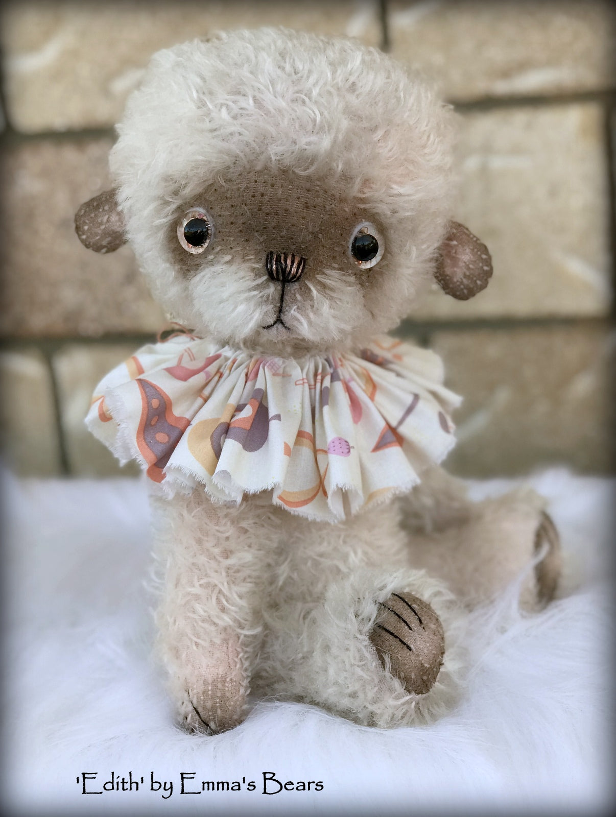 Edith - 13" hand-dyed double thick mohair Artist Bear by Emma's Bears - Limited Edition