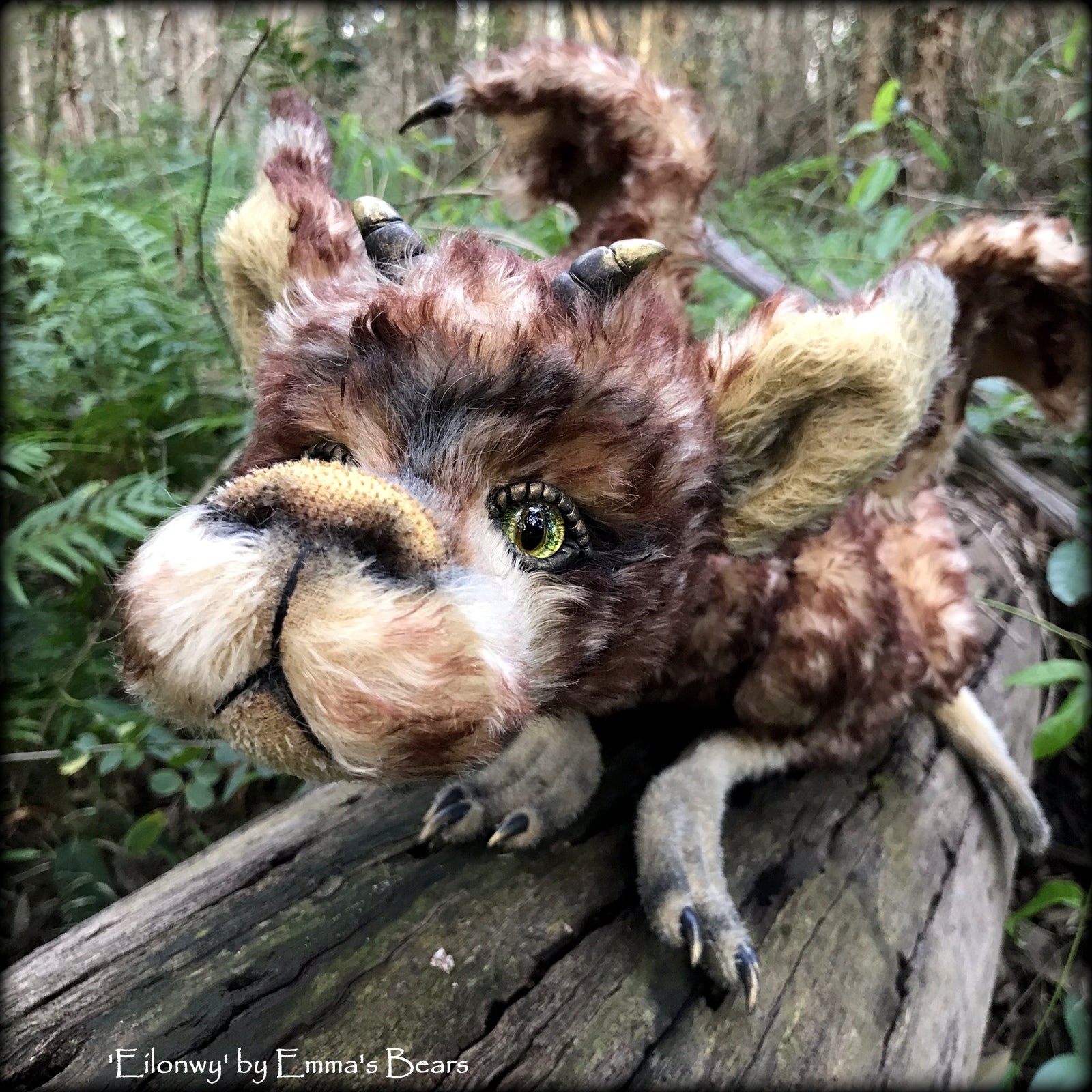 Eilonwy Dragon - 40" mohair dragon soft sculpture - OOAK by Emma's Bears