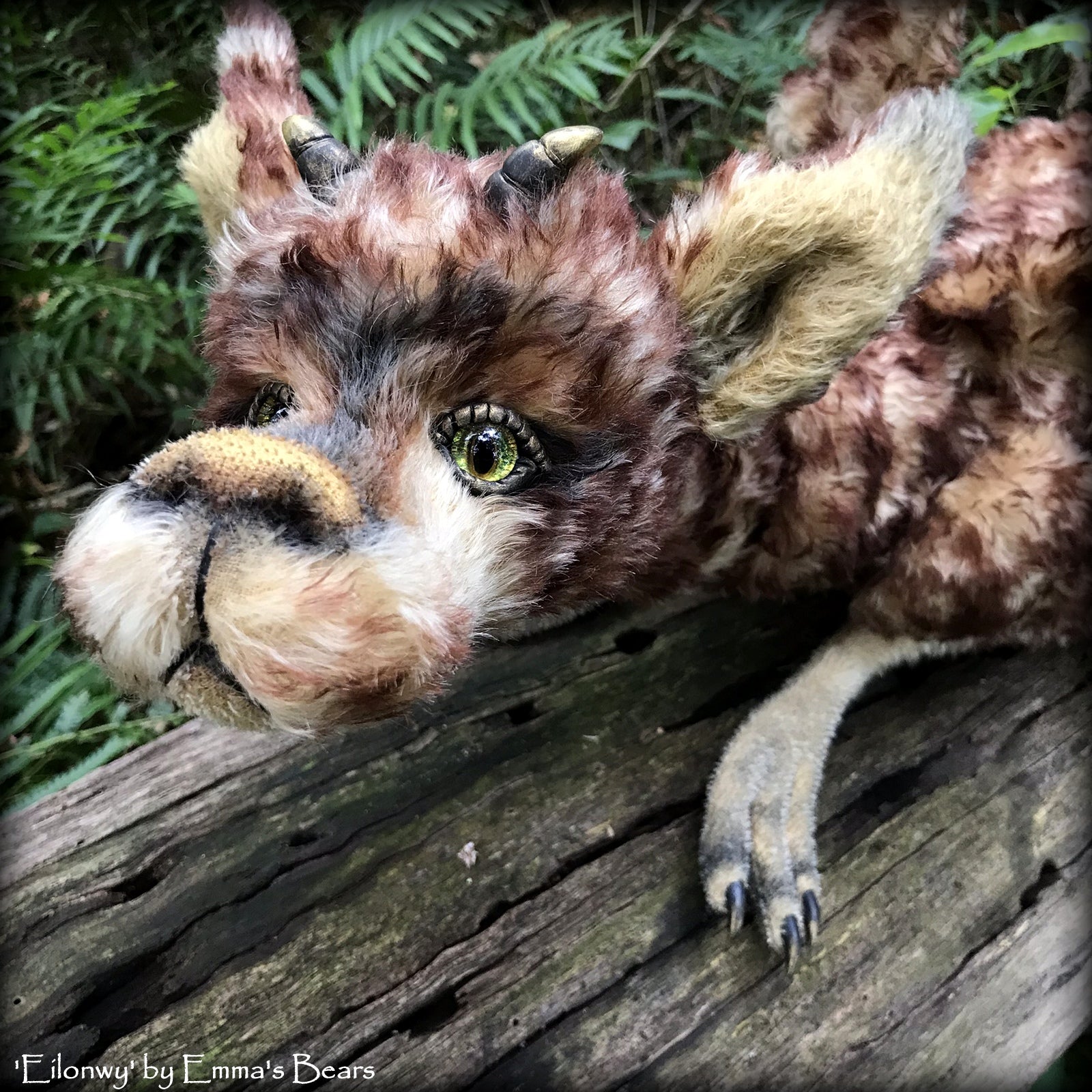 Eilonwy Dragon - 40" mohair dragon soft sculpture - OOAK by Emma's Bears