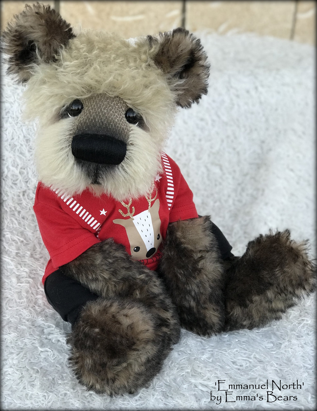 Emmanuel North - 20" Christmas 2018 Toddler Artist Bear by Emma's Bears - OOAK