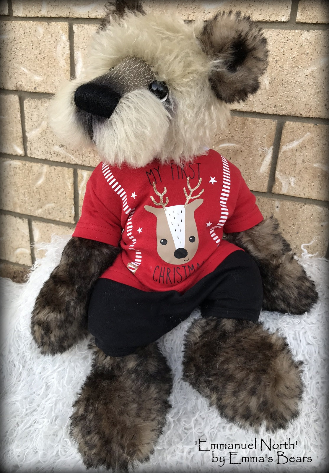 Emmanuel North - 20" Christmas 2018 Toddler Artist Bear by Emma's Bears - OOAK