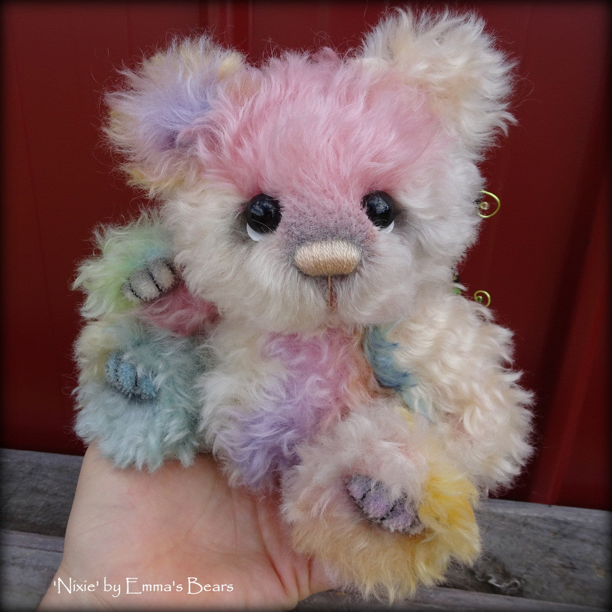 Nixie - 9IN hand dyed kid mohair bear by Emmas Bears - OOAK