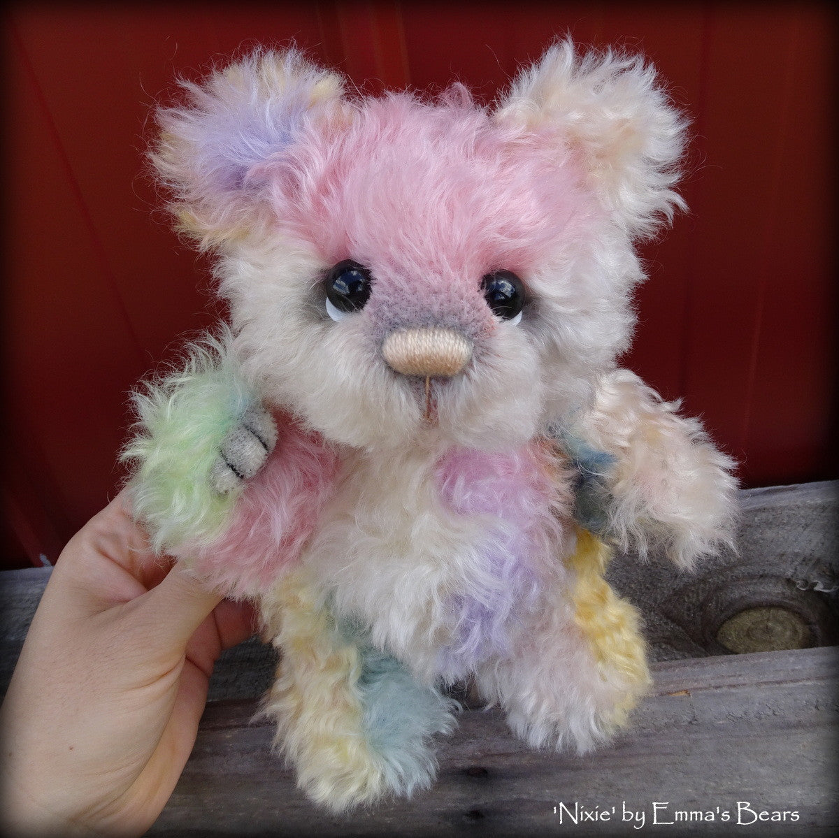 Nixie - 9IN hand dyed kid mohair bear by Emmas Bears - OOAK