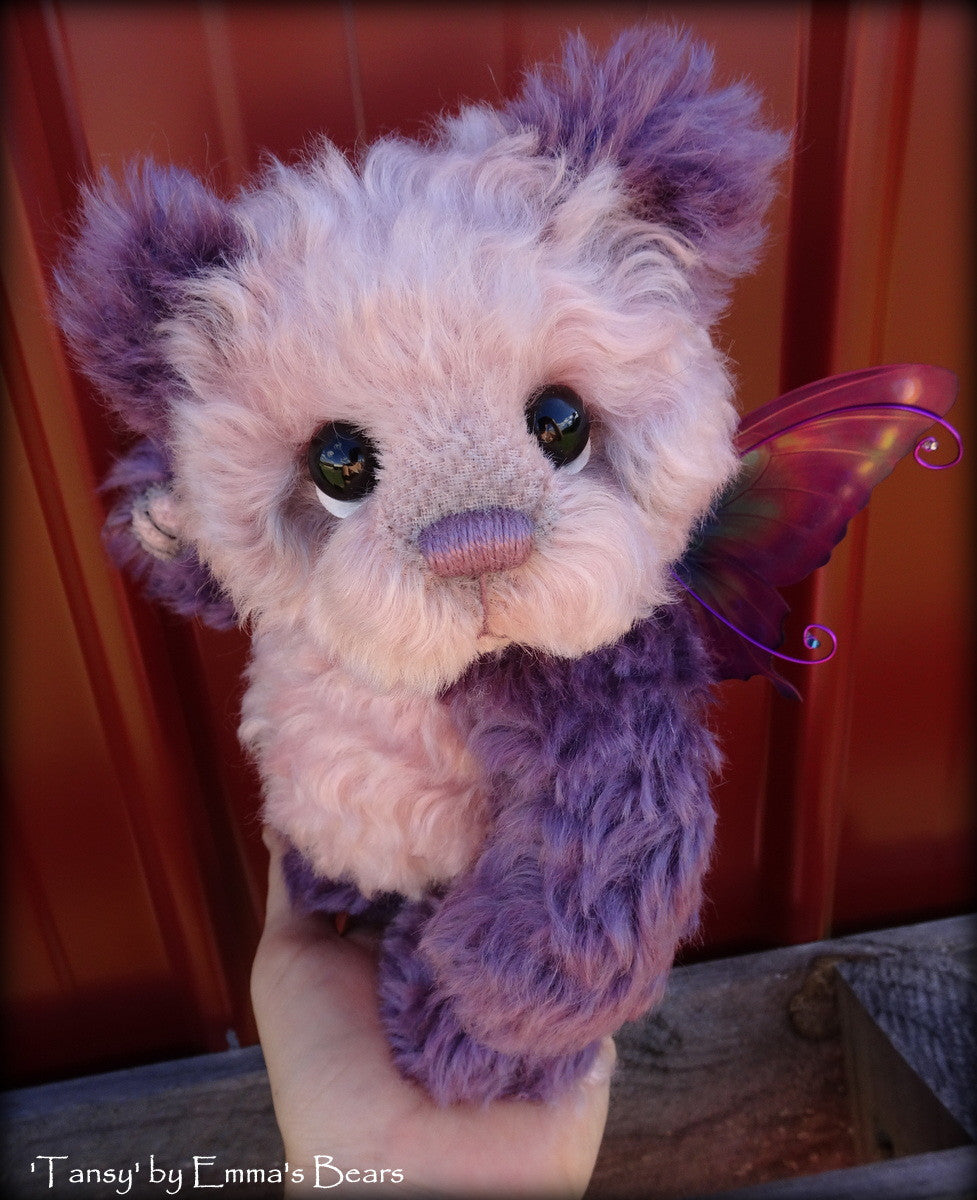 Tansy - 9IN hand dyed kid mohair bear by Emmas Bears - OOAK