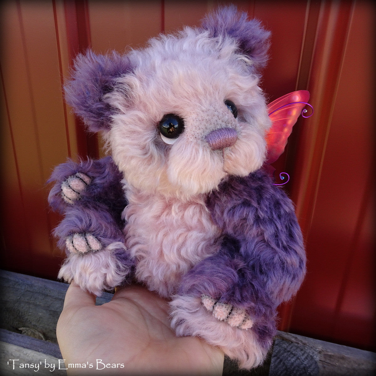 Tansy - 9IN hand dyed kid mohair bear by Emmas Bears - OOAK