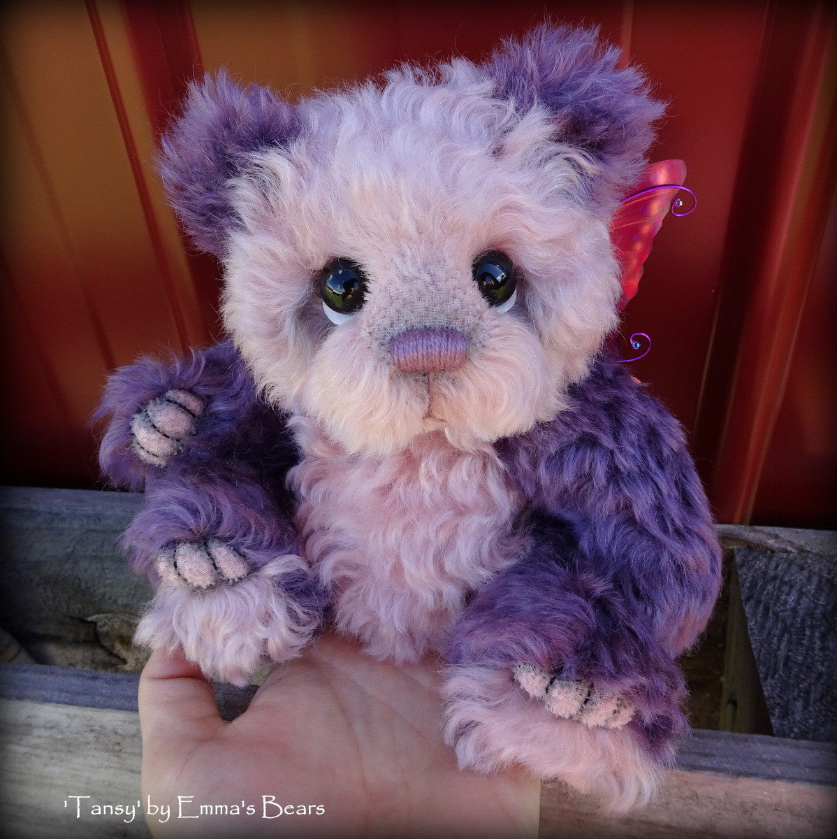 Tansy - 9IN hand dyed kid mohair bear by Emmas Bears - OOAK