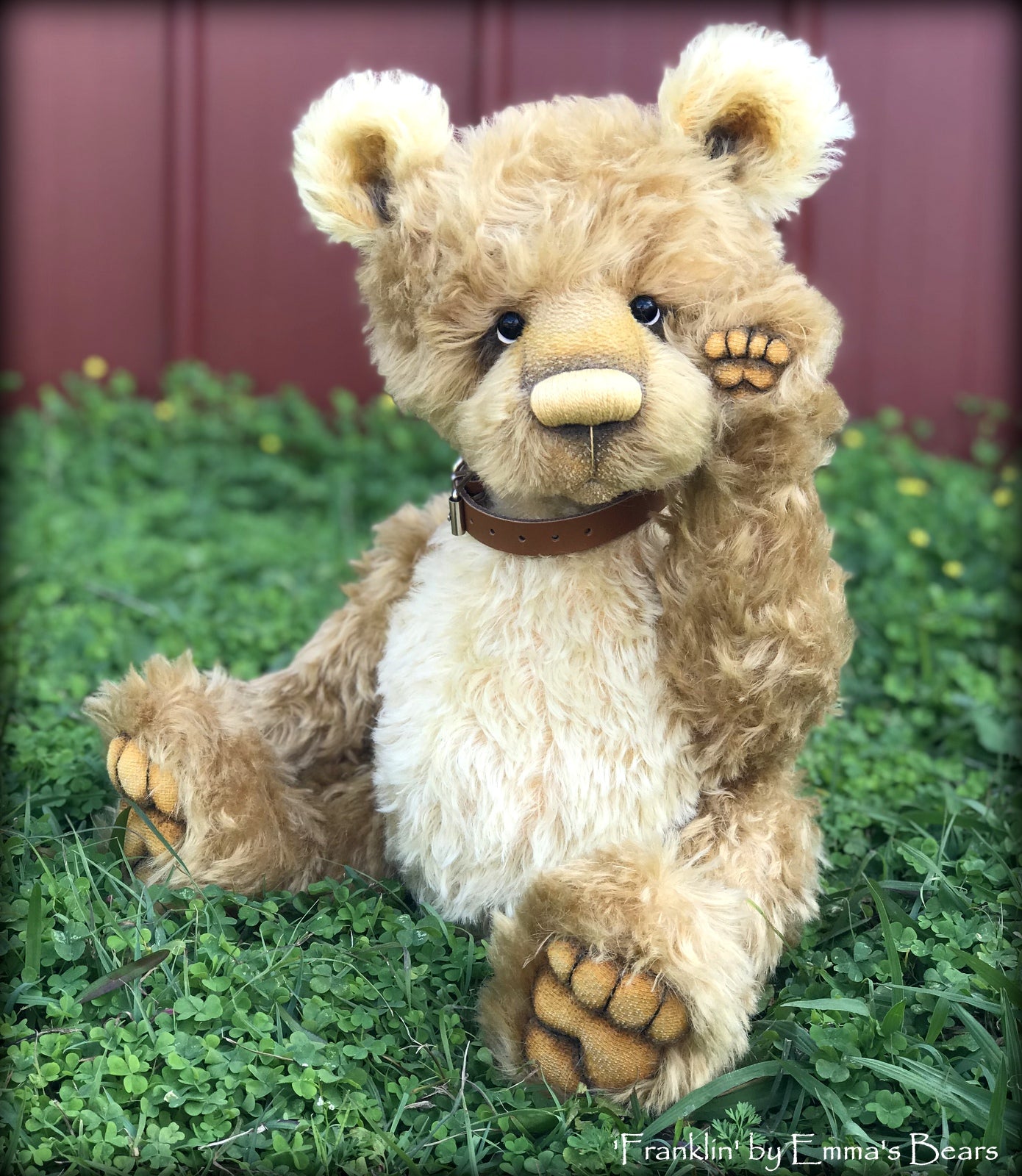 Franklin - 17" gold mohair Artist Bear by Emma's Bears - OOAK