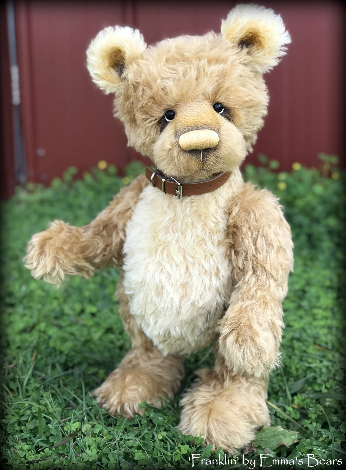 Franklin - 17" gold mohair Artist Bear by Emma's Bears - OOAK