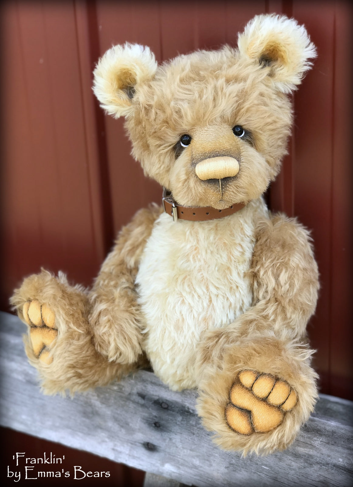 Franklin - 17" gold mohair Artist Bear by Emma's Bears - OOAK