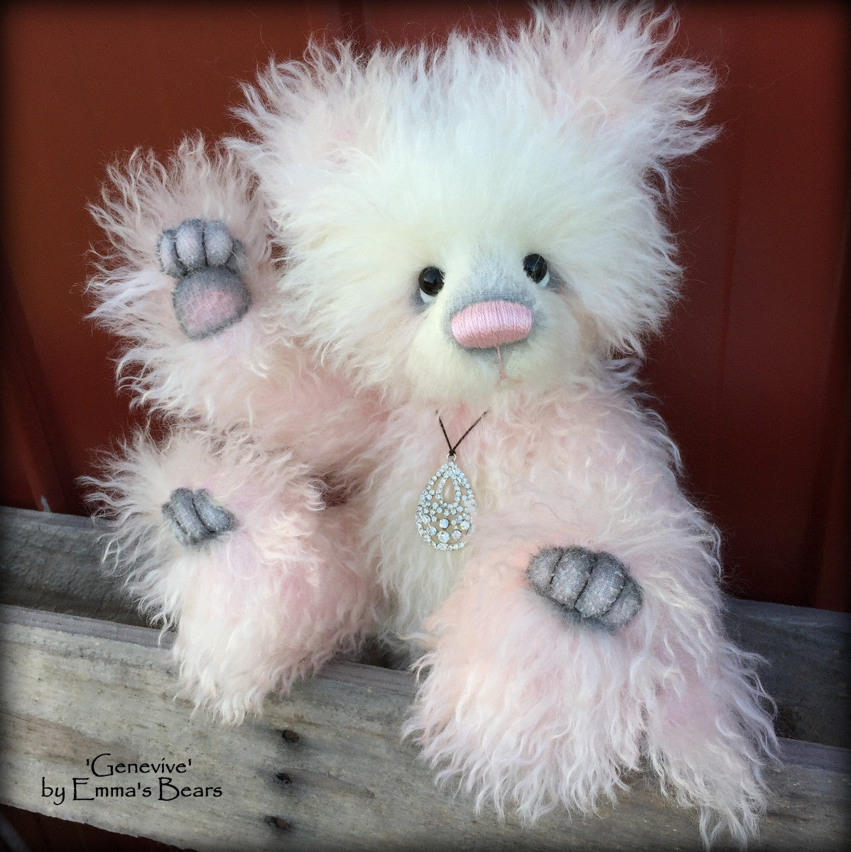 Genevive - 13" mohair panda bear artist creation by Emmas Bears - OOAK