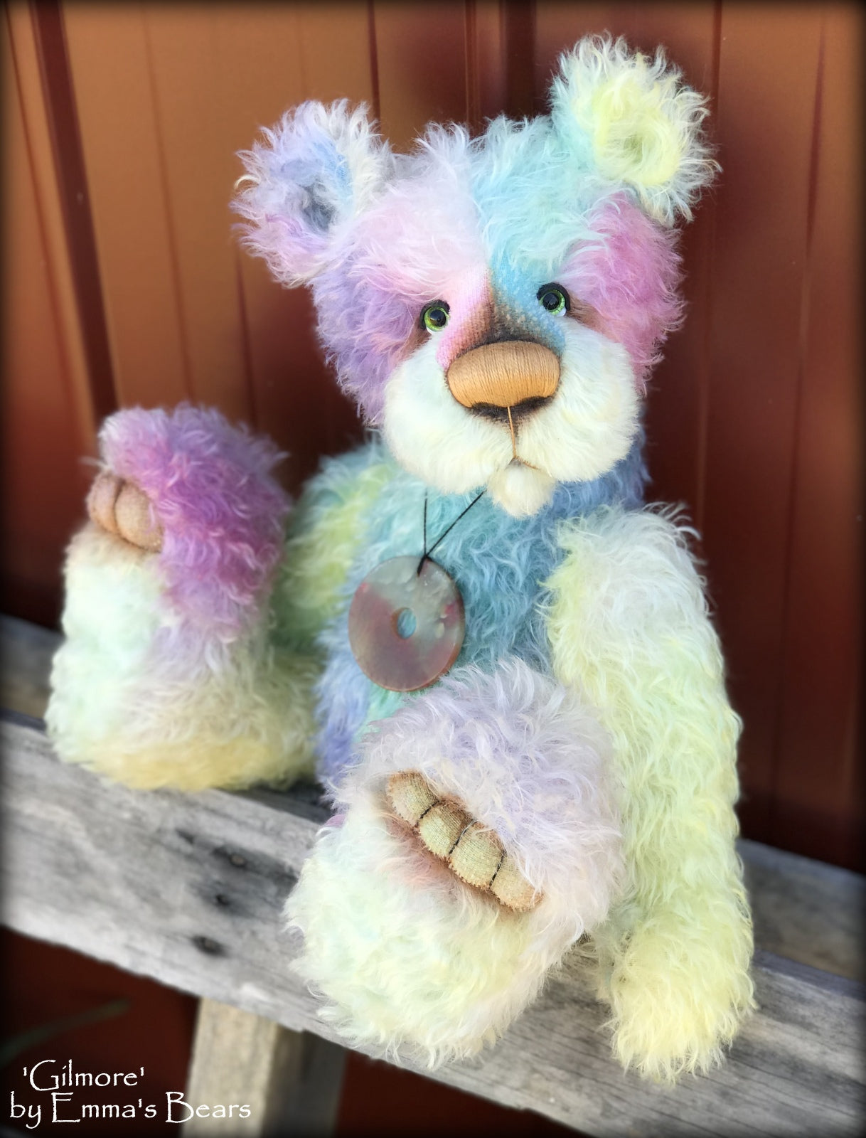 Gilmore - 18" Hand-Dyed rainbow Artist Bear by Emma's Bears - OOAK