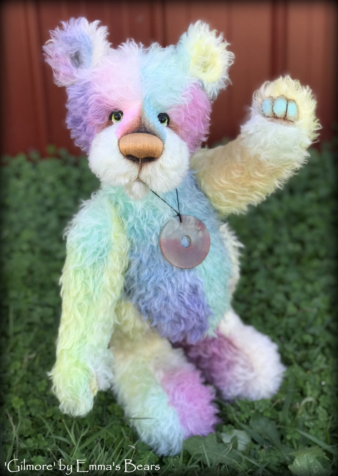 Gilmore - 18" Hand-Dyed rainbow Artist Bear by Emma's Bears - OOAK