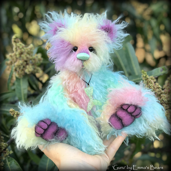 Guru - 12" Hand Dyed Mohair Artist Bear by Emma's Bears - OOAK