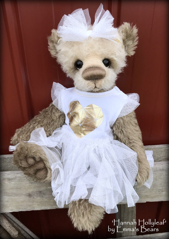 Hannah Hollyleaf - 18" MOHAIR Artist toddler style Panda Bear by Emma's Bears - OOAK