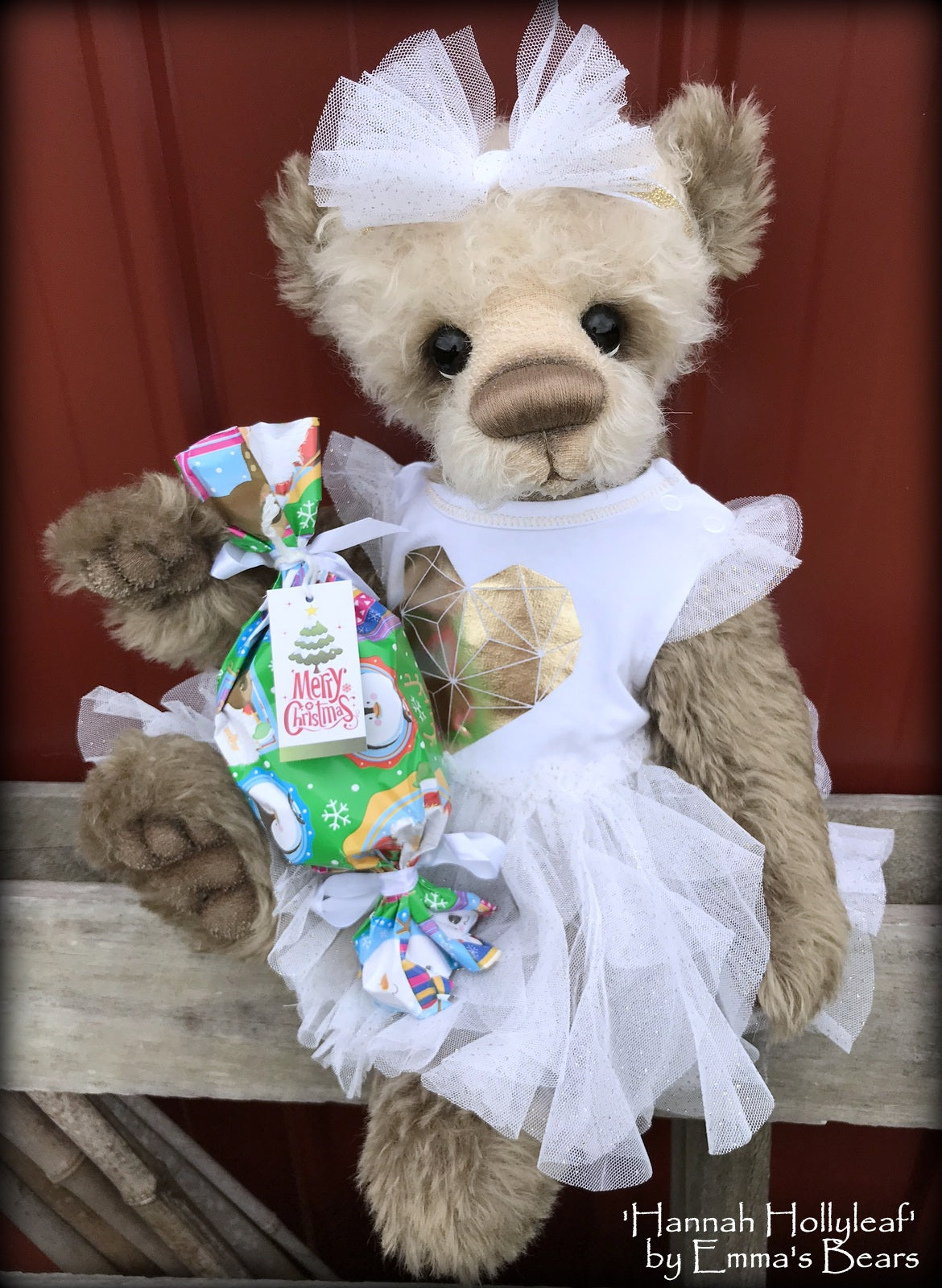 Hannah Hollyleaf - 18" MOHAIR Artist toddler style Panda Bear by Emma's Bears - OOAK