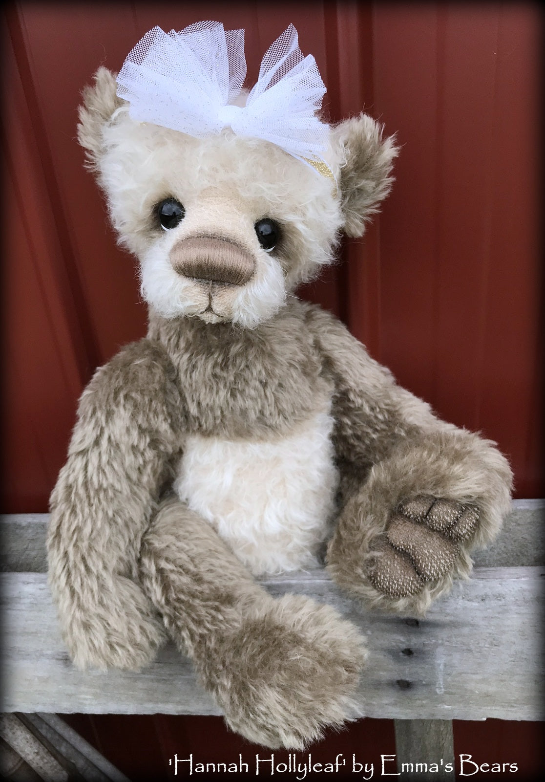 Hannah Hollyleaf - 18" MOHAIR Artist toddler style Panda Bear by Emma's Bears - OOAK