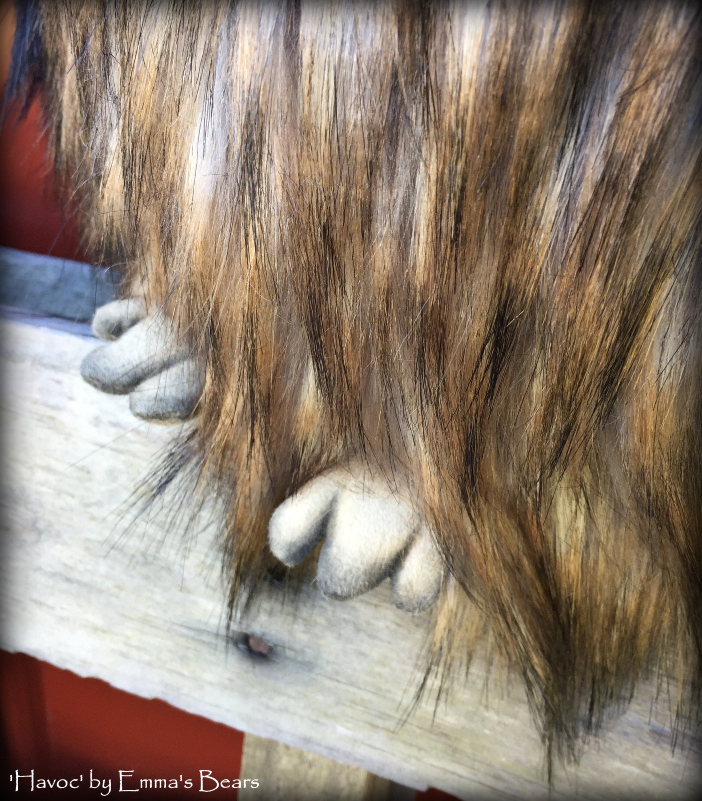 Havoc - 14in faux fur Artist OWL Bear by Emmas Bears - OOAK