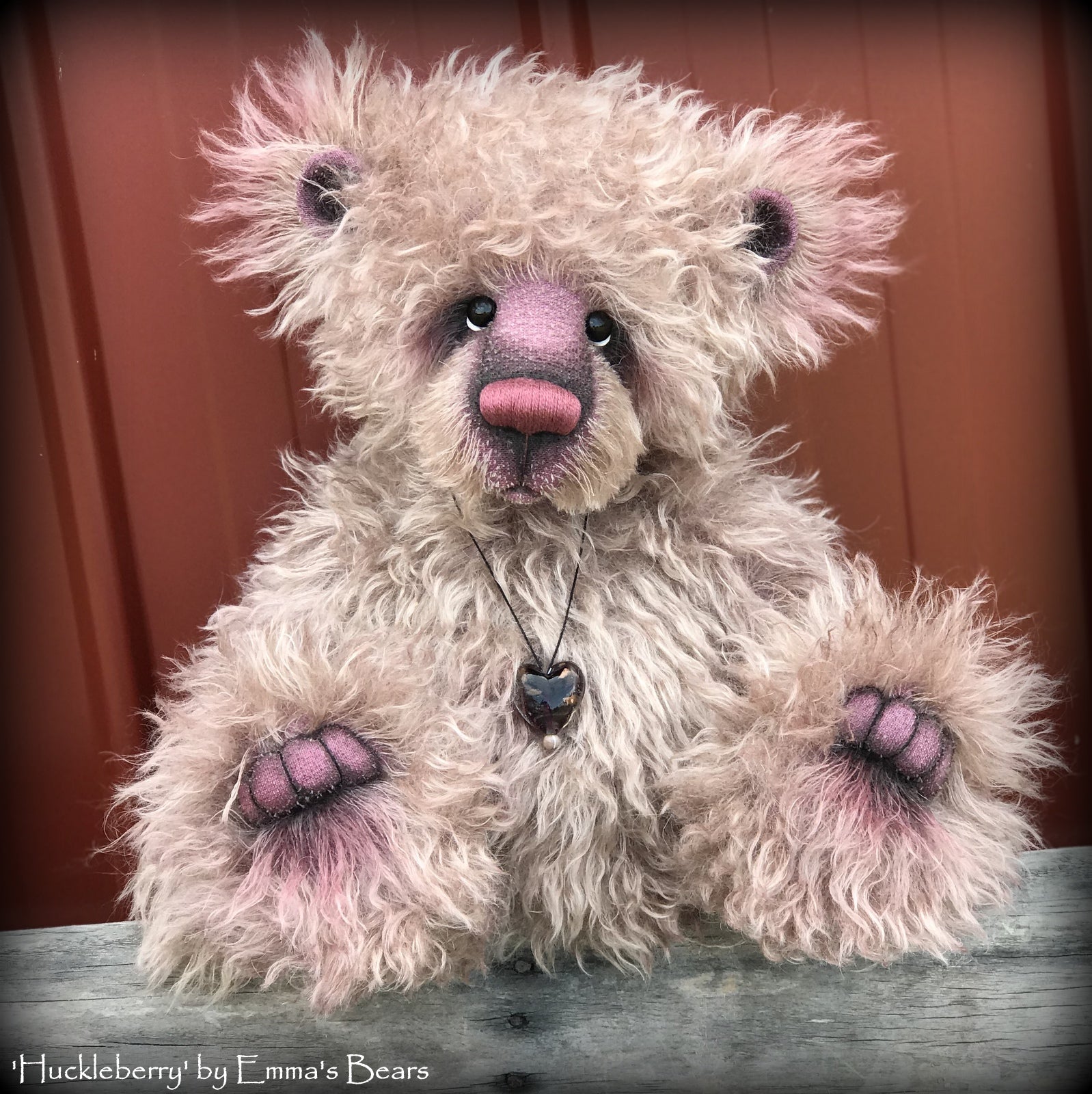 Huckleberry - 17" hand-dyed mohair Artist Bear by Emma's Bears - OOAK