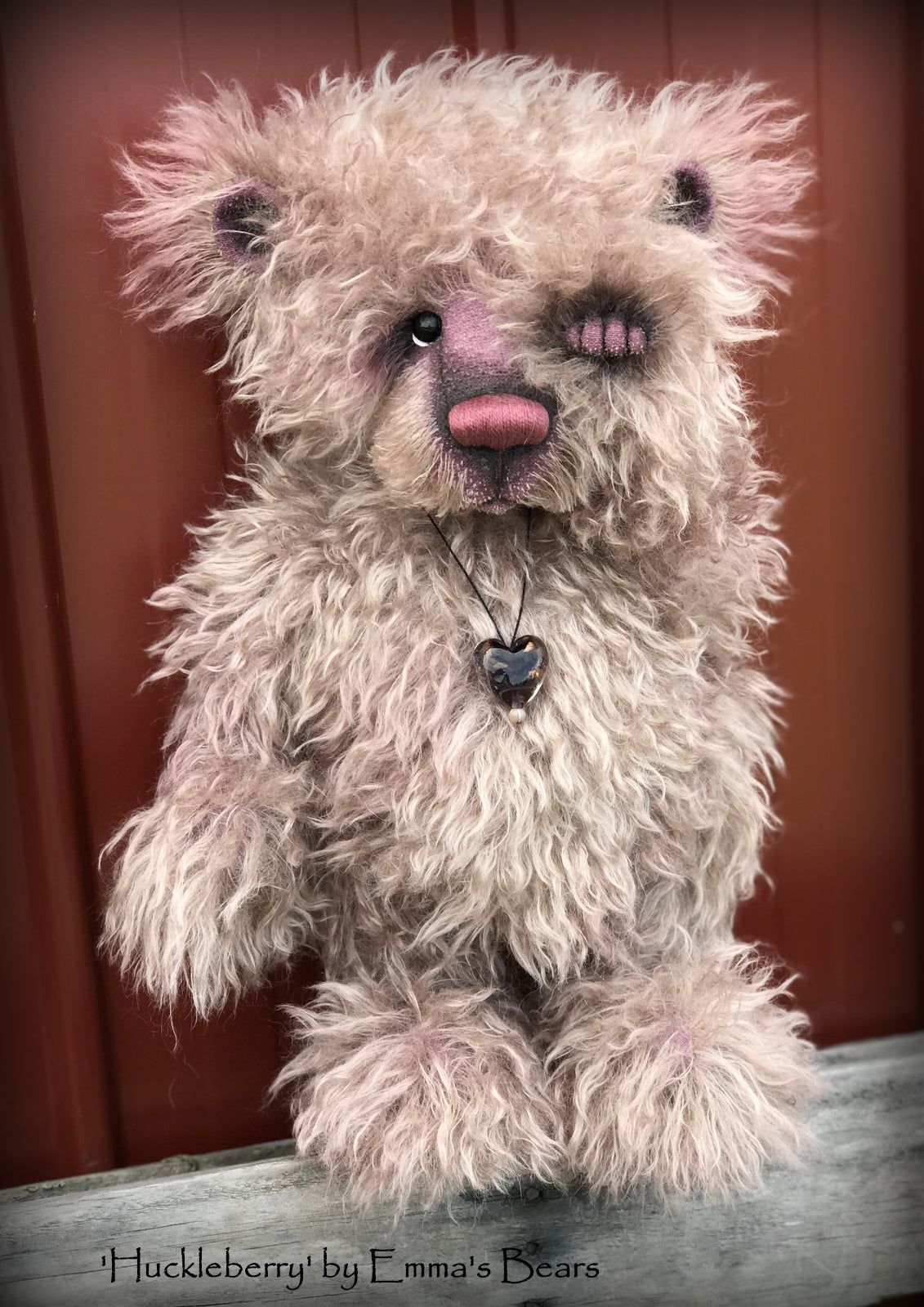 Huckleberry - 17" hand-dyed mohair Artist Bear by Emma's Bears - OOAK