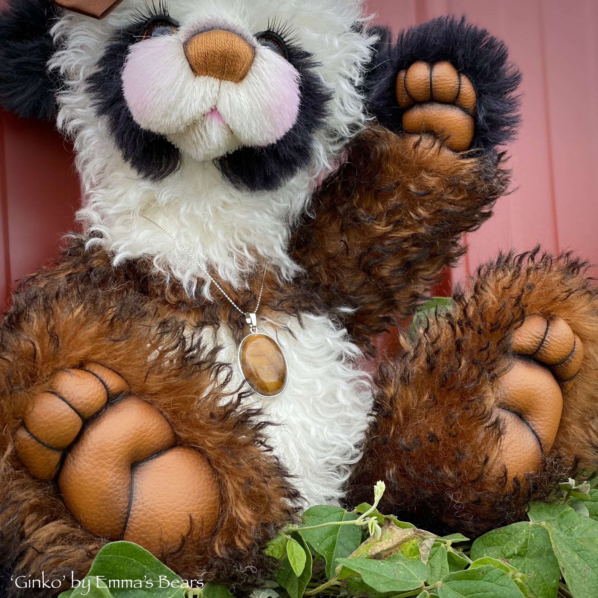 Ginko - 17" mohair artist panda bear by Emma's Bears  - OOAK