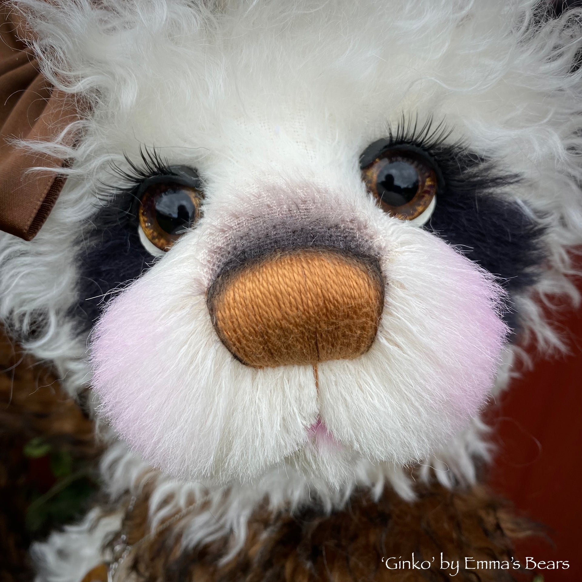 Ginko - 17" mohair artist panda bear by Emma's Bears  - OOAK