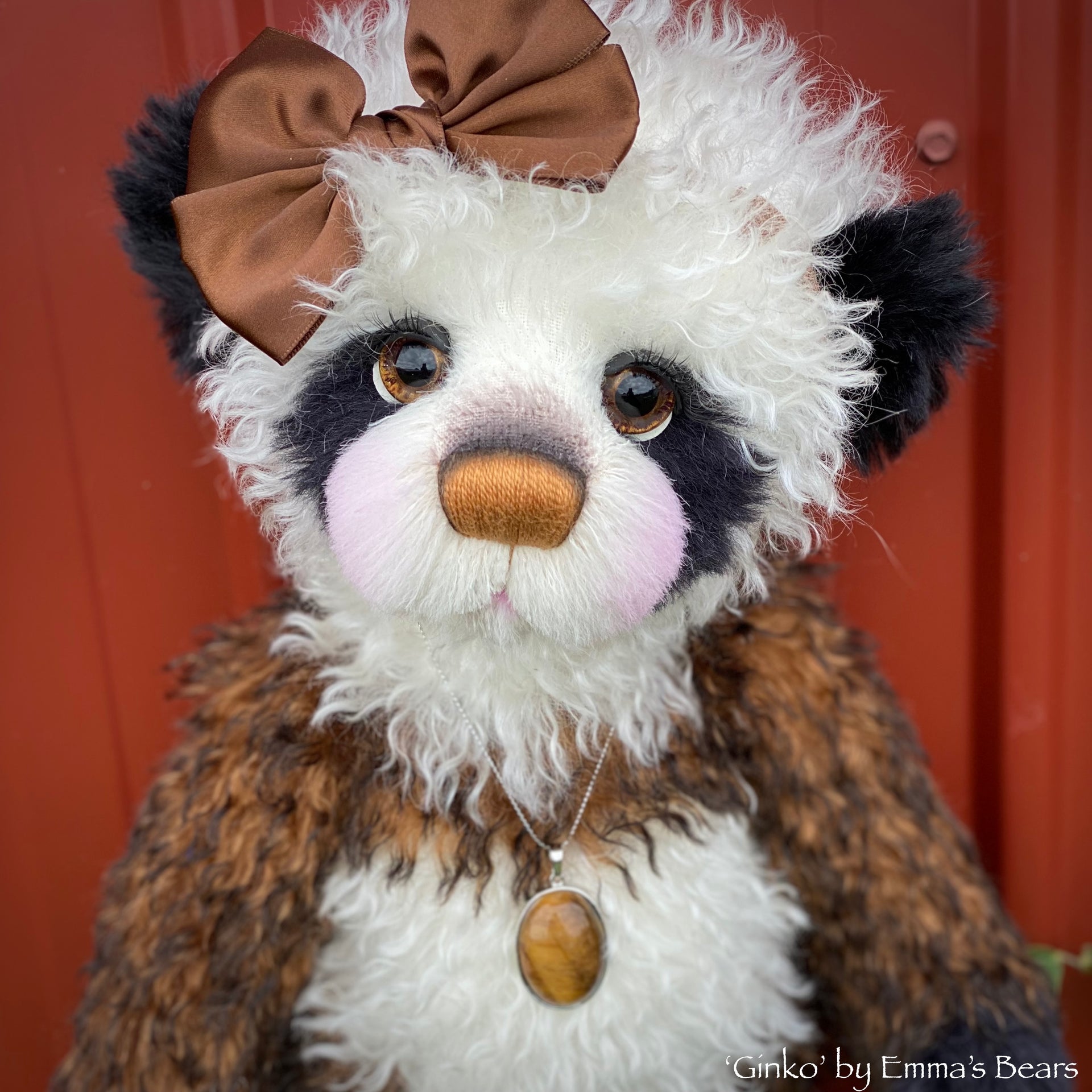 Ginko - 17" mohair artist panda bear by Emma's Bears  - OOAK