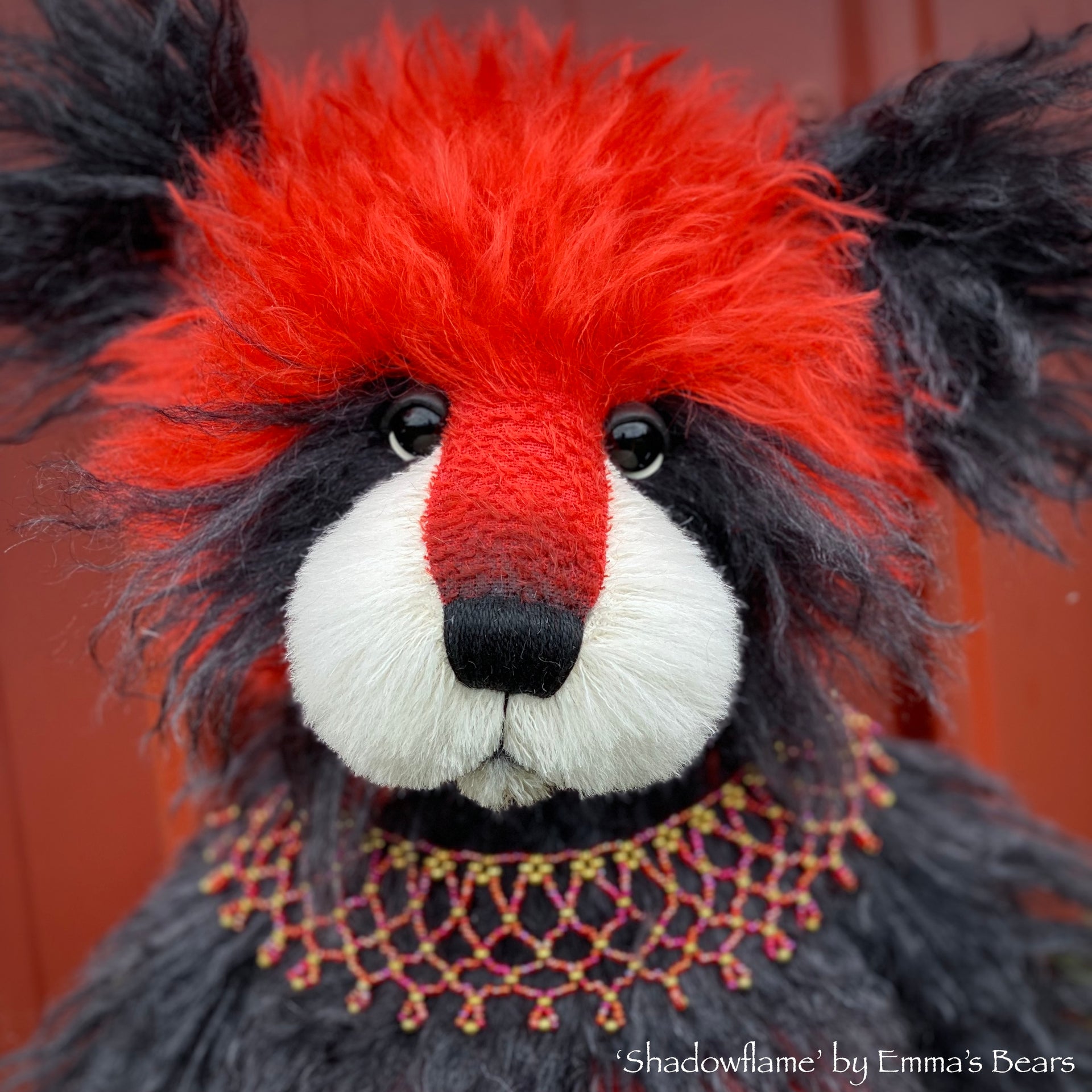 Shadowflame - 19" mohair artist panda bear by Emma's Bears  - OOAK