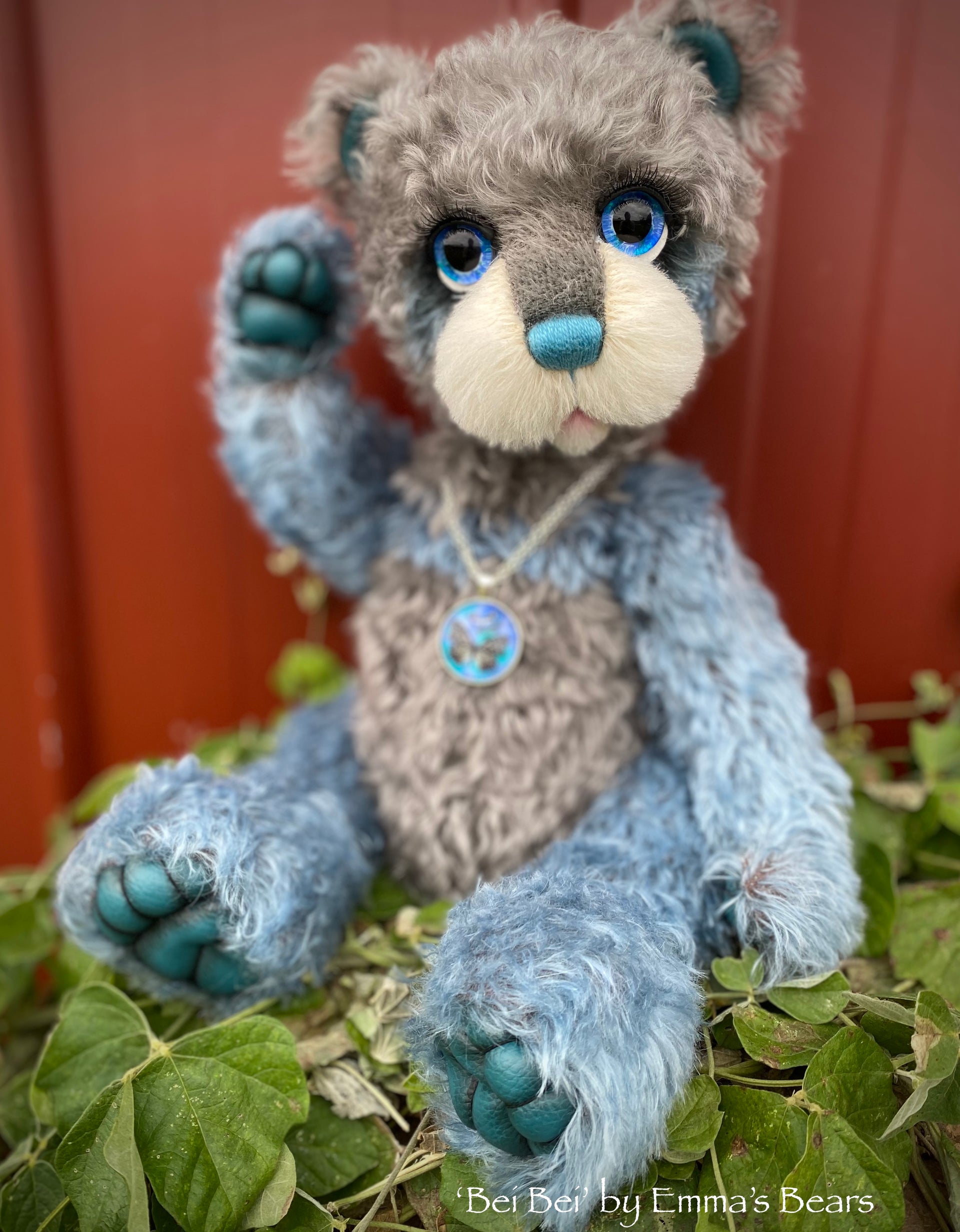 Bei Bei - 16" mohair artist panda bear by Emma's Bears  - OOAK