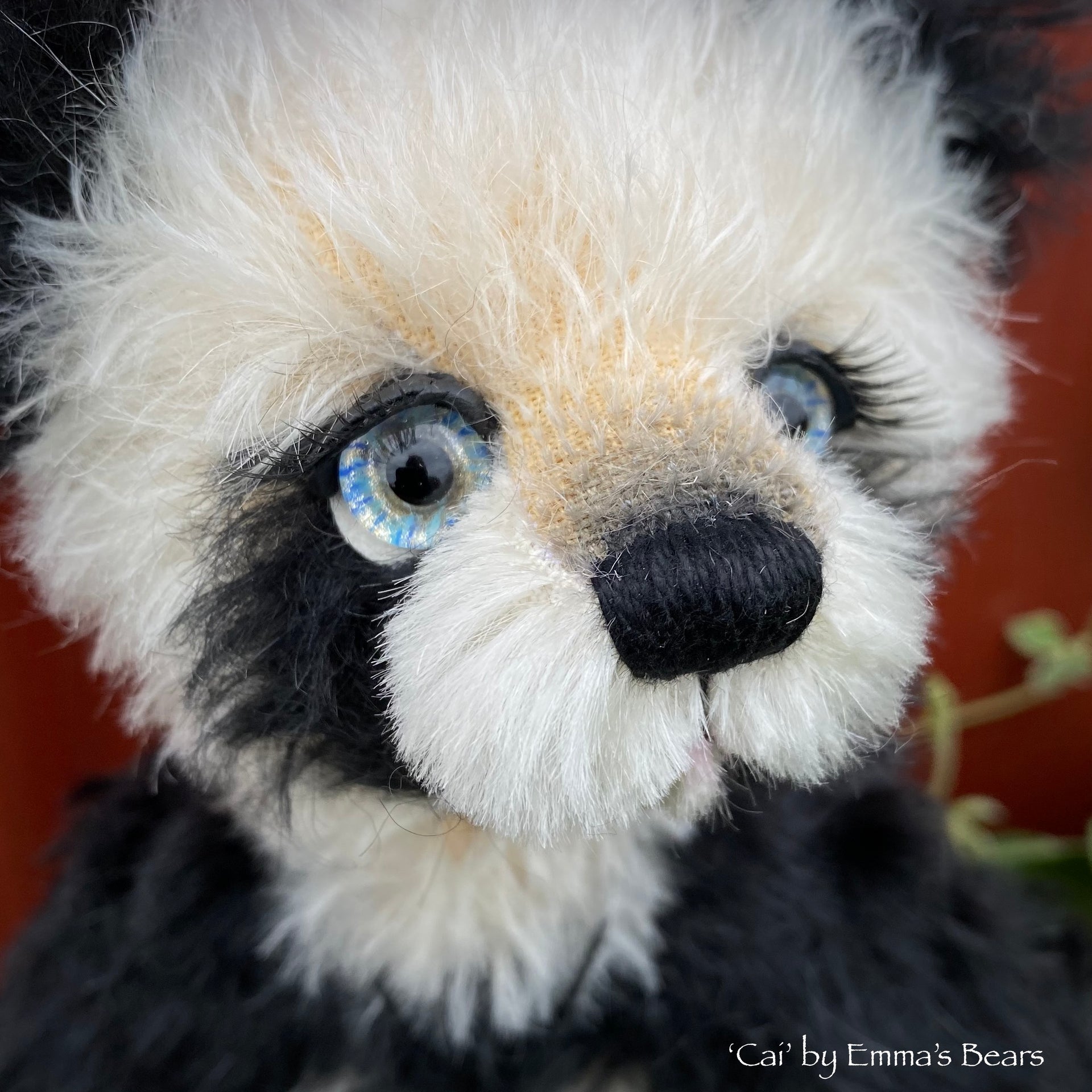 Cai - 9" mohair artist panda bear by Emma's Bears  - OOAK