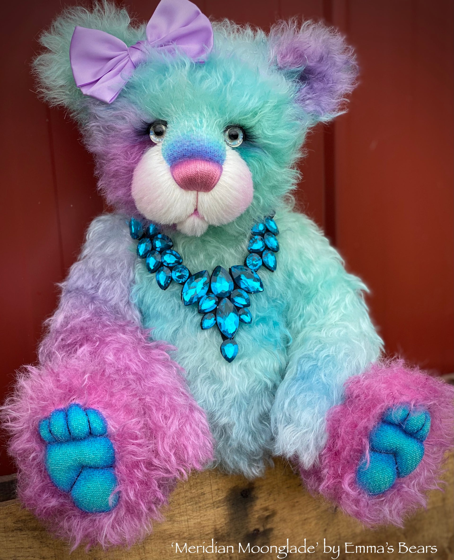 Meridian Moonglade - 18" hand dyed mohair bear by Emmas Bears - OOAK